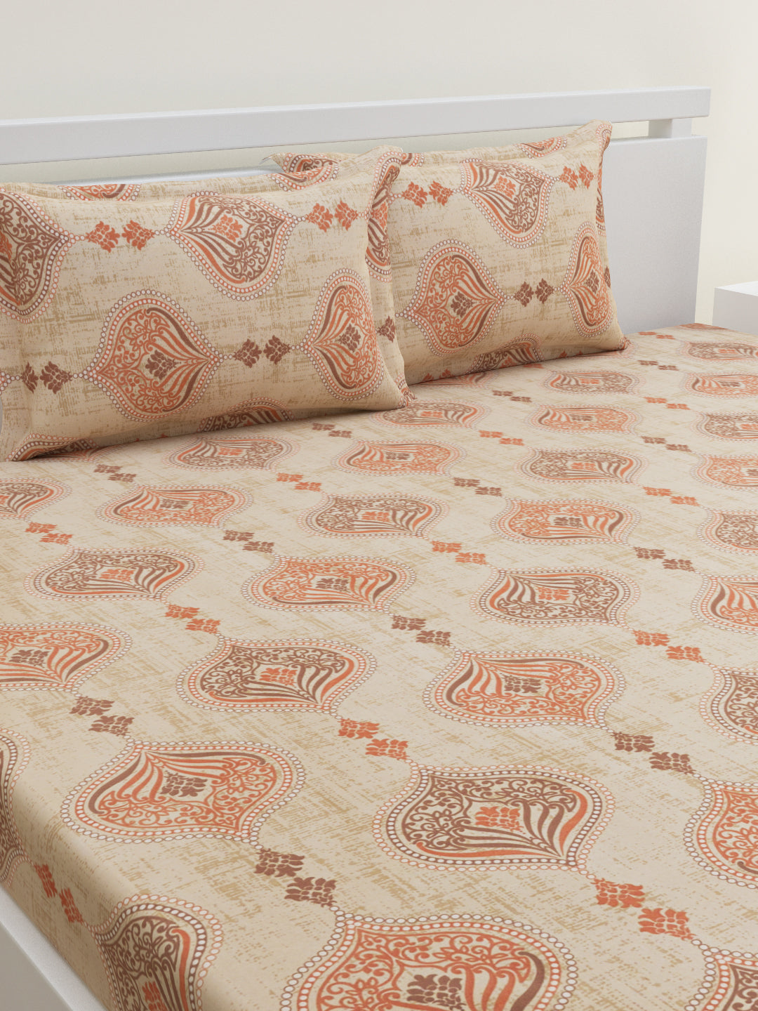 Rangori Cotton Bedsheet Set | Everyday Bedwear - Cream