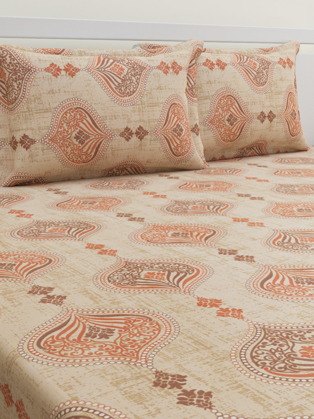 Rangori Cotton Bedsheet Set | Everyday Bedwear - Cream