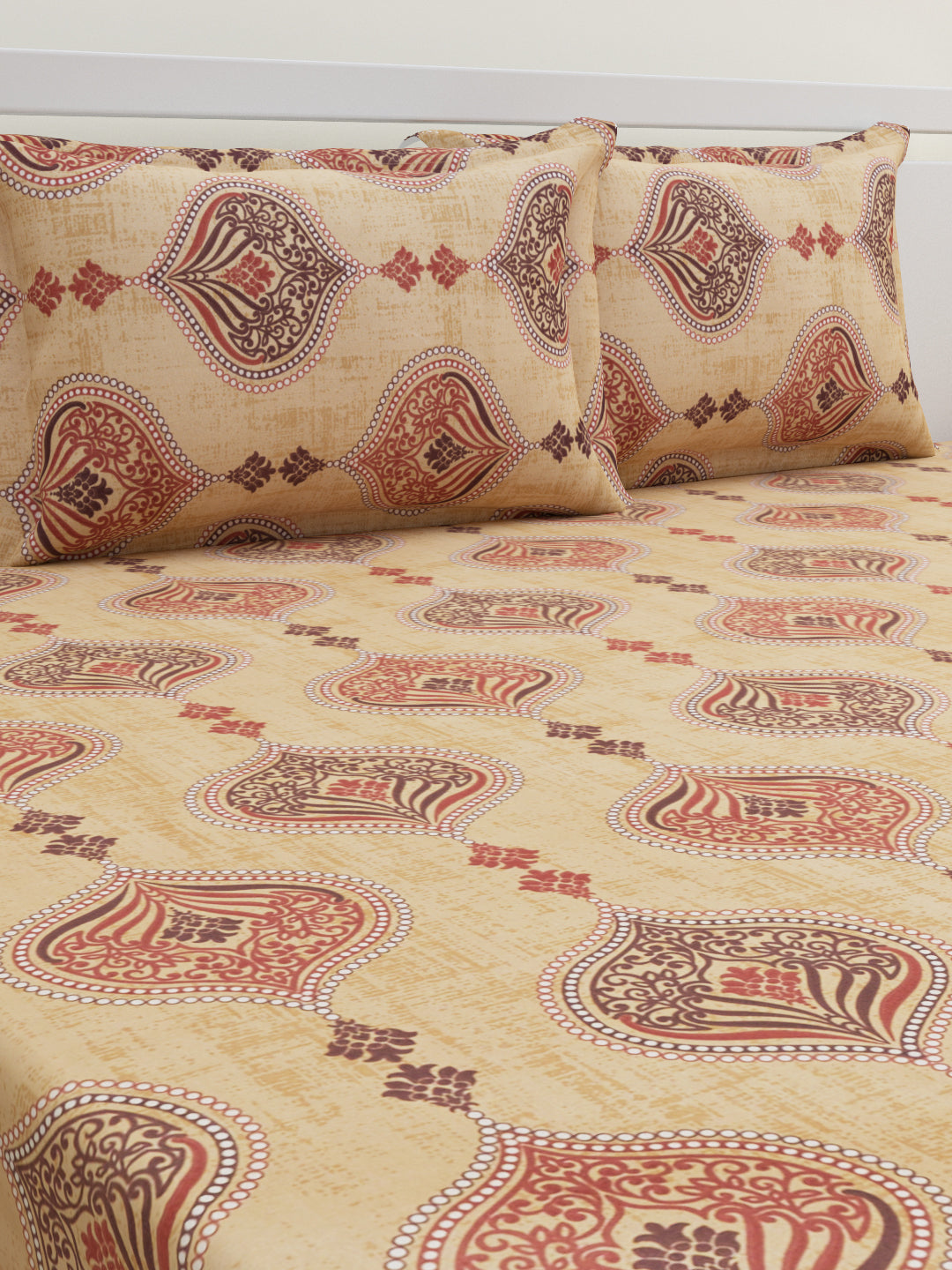 Rangori Cotton Bedsheet Set | Everyday Bedwear - Beige