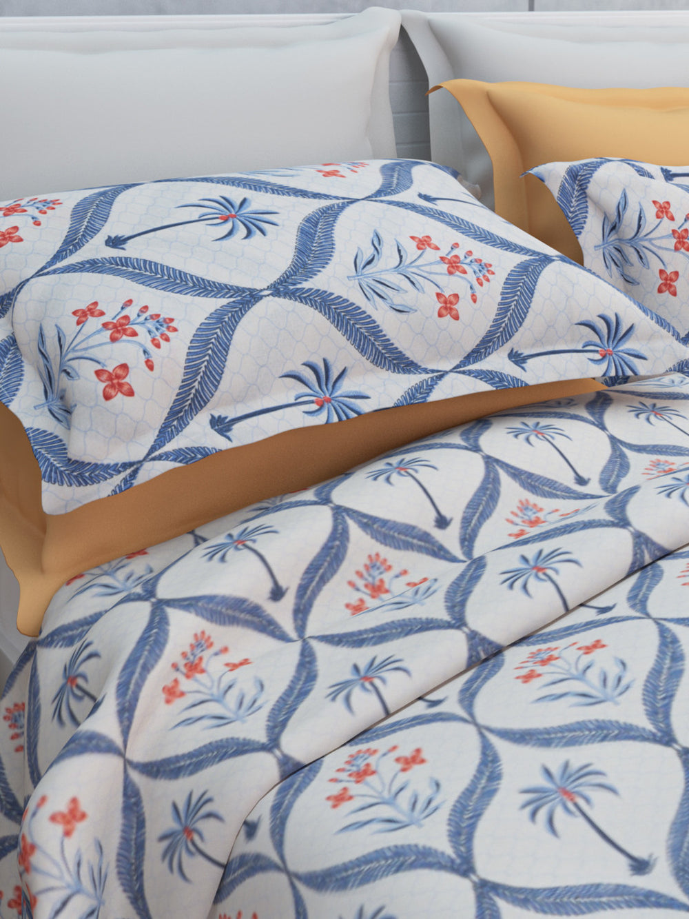 Saraya Cotton Bedsheet Set | Everyday Bedwear - Grey