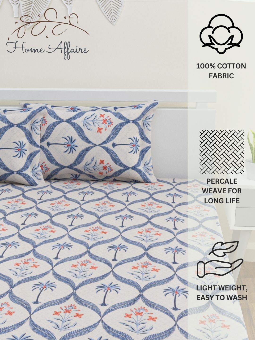 Saraya Cotton Bedsheet Set | Everyday Bedwear - Grey