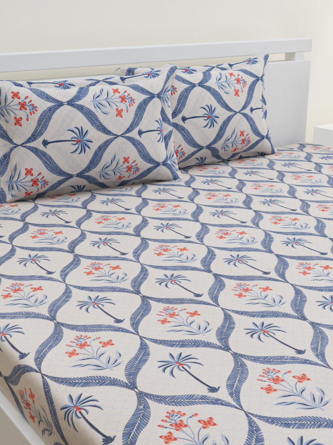 Saraya Cotton Bedsheet Set | Everyday Bedwear - Grey