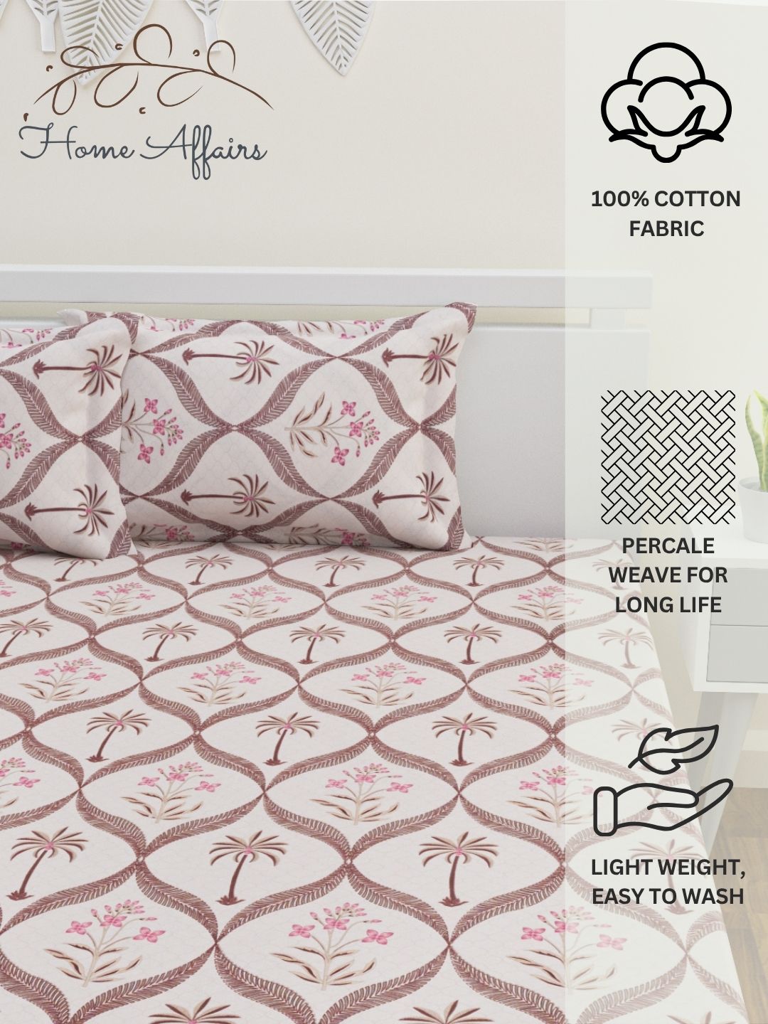Saraya Cotton Bedsheet Set | Everyday Bedwear - Cream