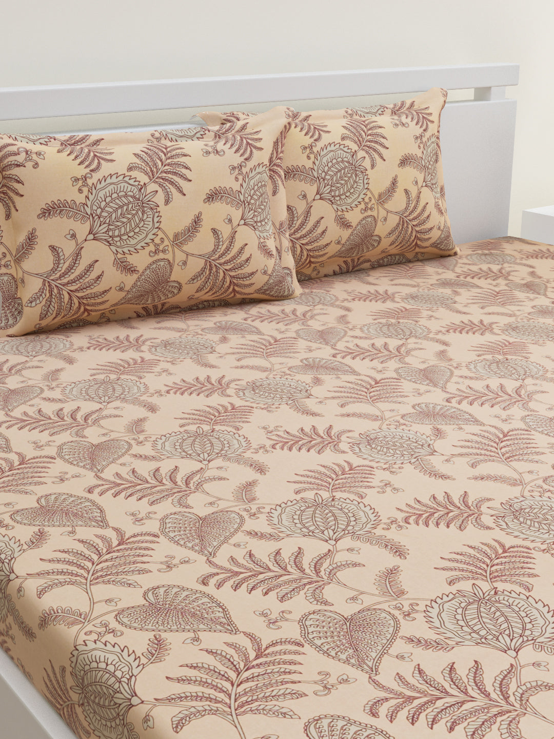 Sereen Cotton Bedsheet Set | Everyday Bedwear - Brown