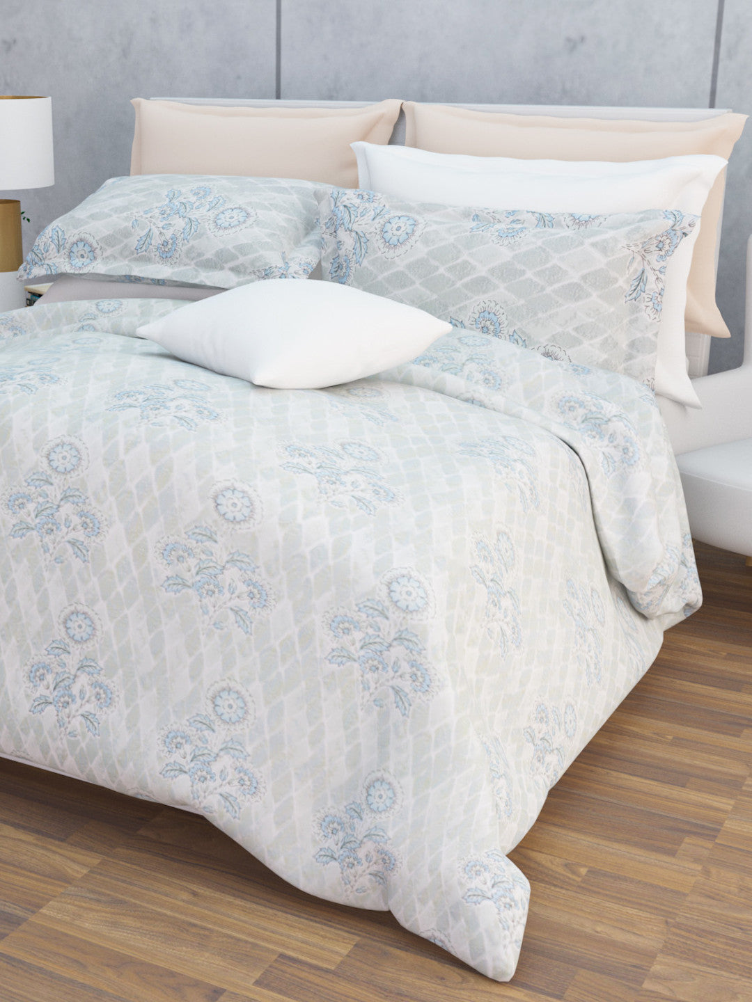 Nourah Cotton Bedsheet Set | Everyday Bedwear - Grey