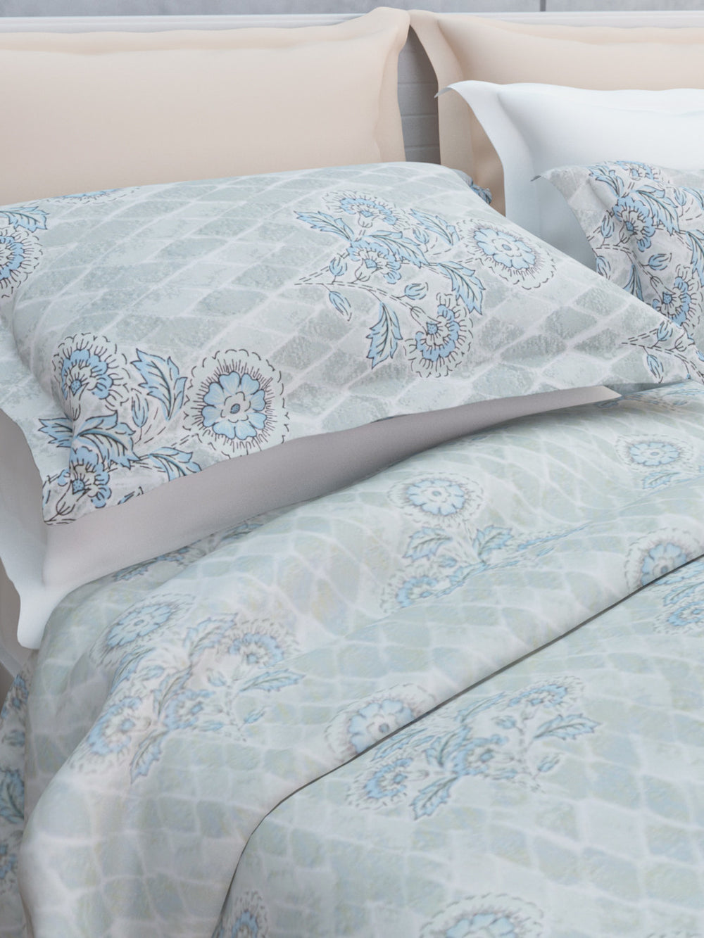 Nourah Cotton Bedsheet Set | Everyday Bedwear - Grey