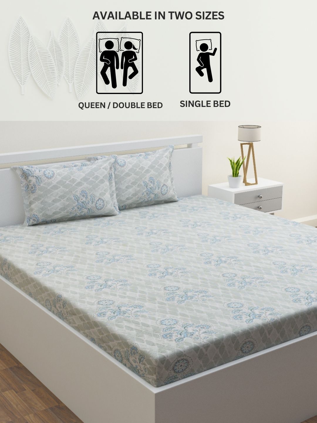 Nourah Cotton Bedsheet Set | Everyday Bedwear - Grey