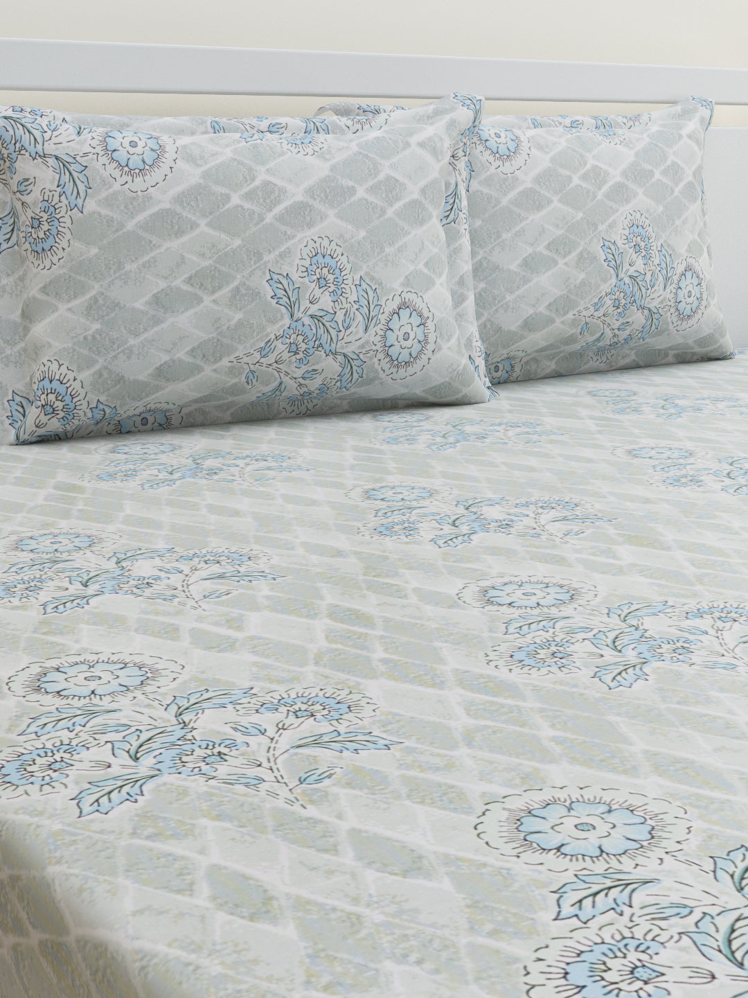 Nourah Cotton Bedsheet Set | Everyday Bedwear - Grey