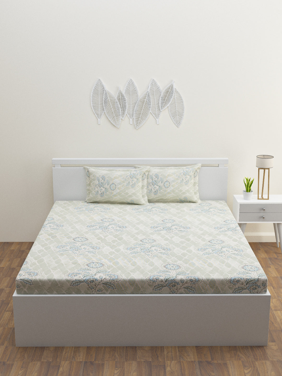 Nourah Cotton Bedsheet Set | Everyday Bedwear - Grey