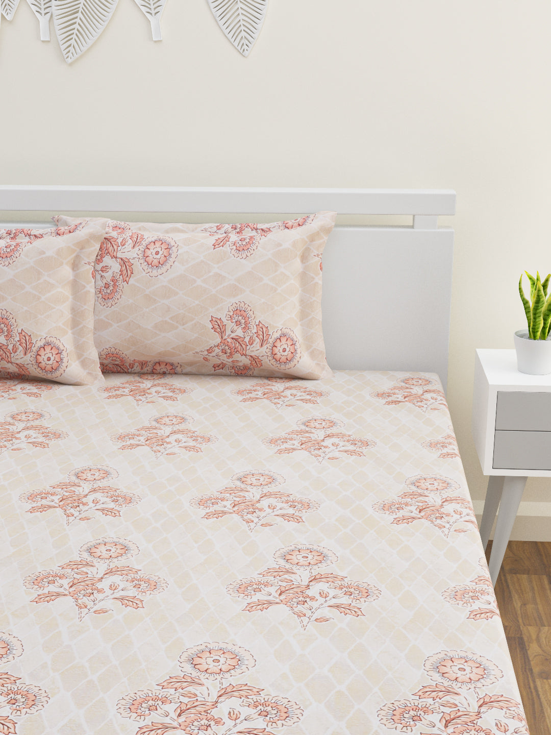 Nourah Cotton Bedsheet Set | Everyday Bedwear - Cream