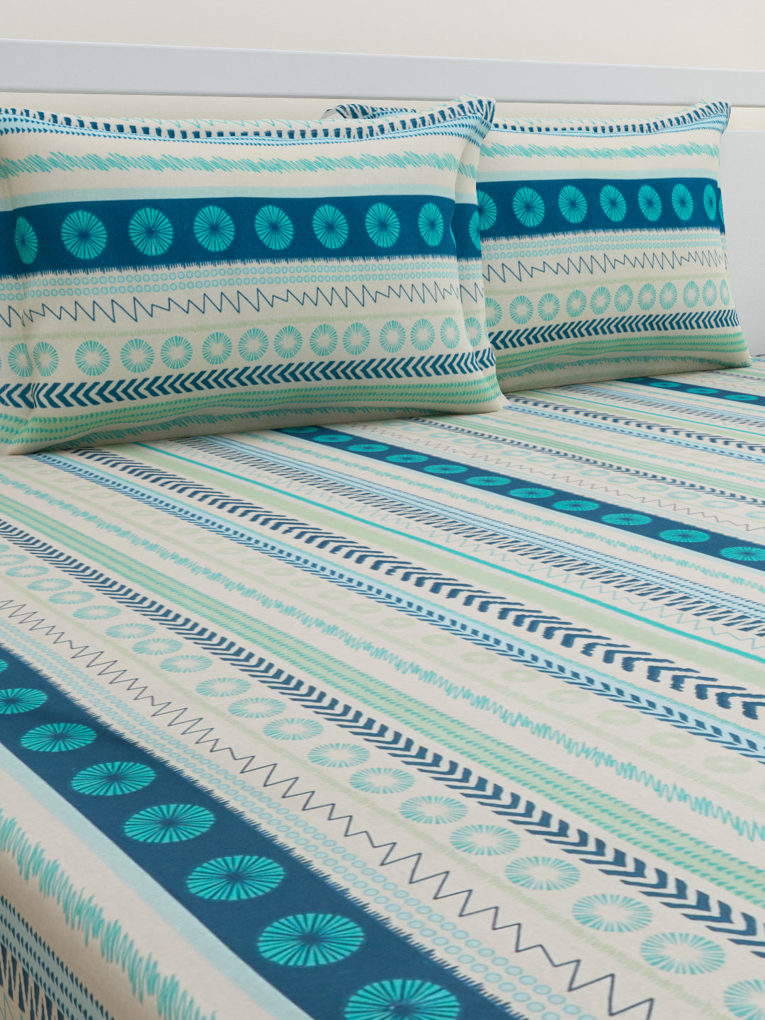 Tayra Cotton Bedsheet Set | Everyday Bedwear - Teal