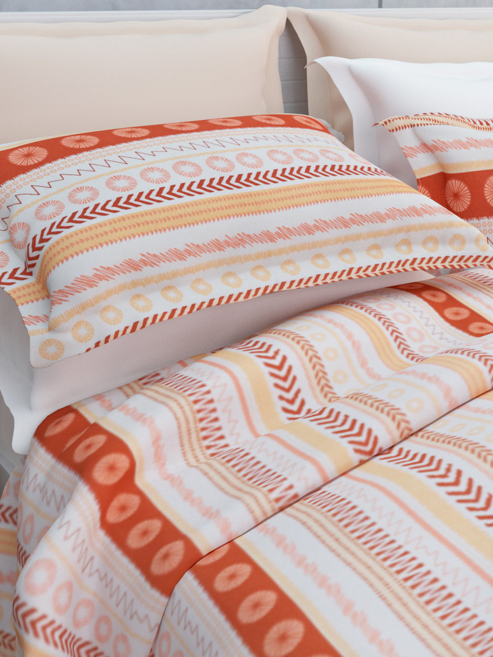 Tayra Cotton Bedsheet Set | Everyday Bedwear - Orange