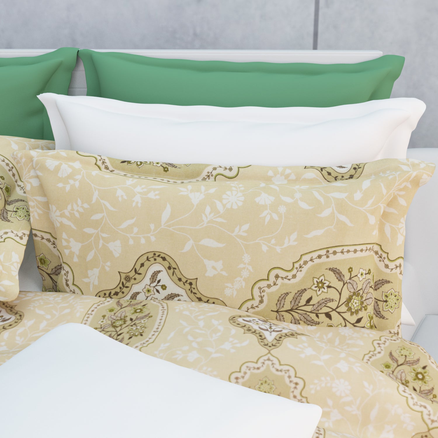 Zehna Cotton Bedsheet Set | Everyday Bedwear - Tan