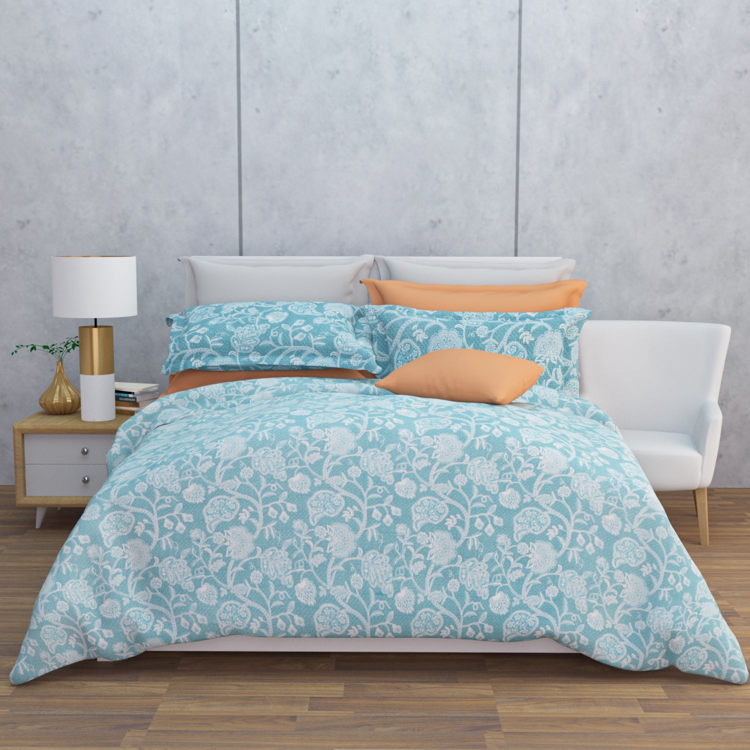 Niraaz Cotton Bedsheet Set | Everyday Bedwear - Blue