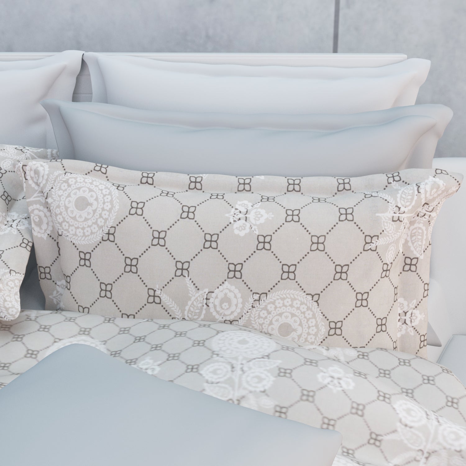 Kausha Cotton Bedsheet Set | Everyday Bedwear - Grey