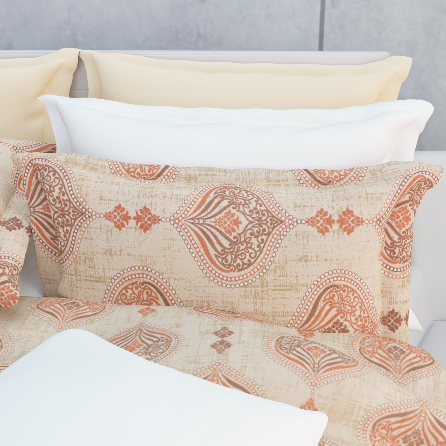 Rangori Cotton Bedsheet Set | Everyday Bedwear - Cream