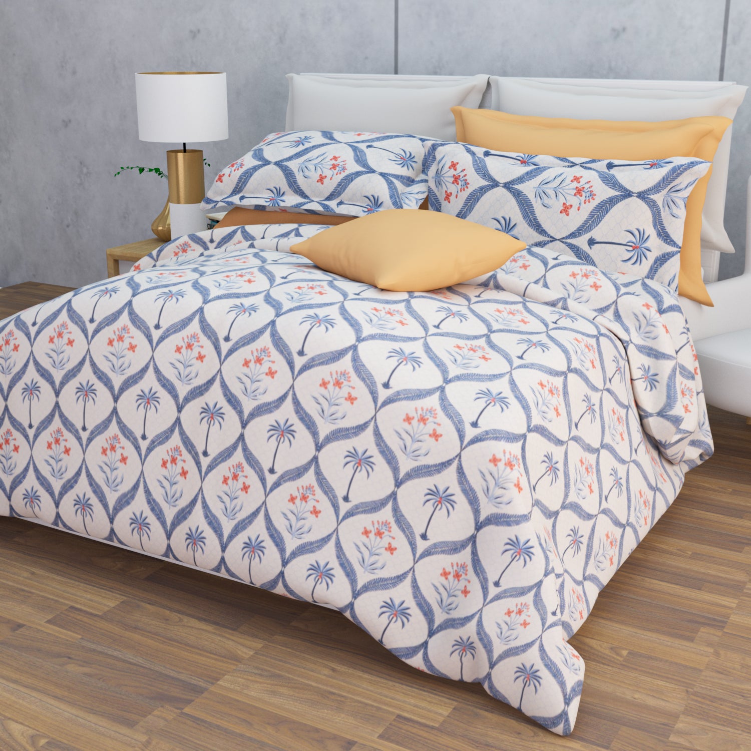 Saraya Cotton Bedsheet Set | Everyday Bedwear - Grey