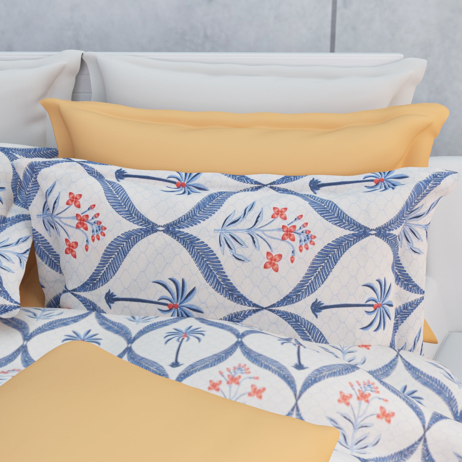 Saraya Cotton Bedsheet Set | Everyday Bedwear - Grey