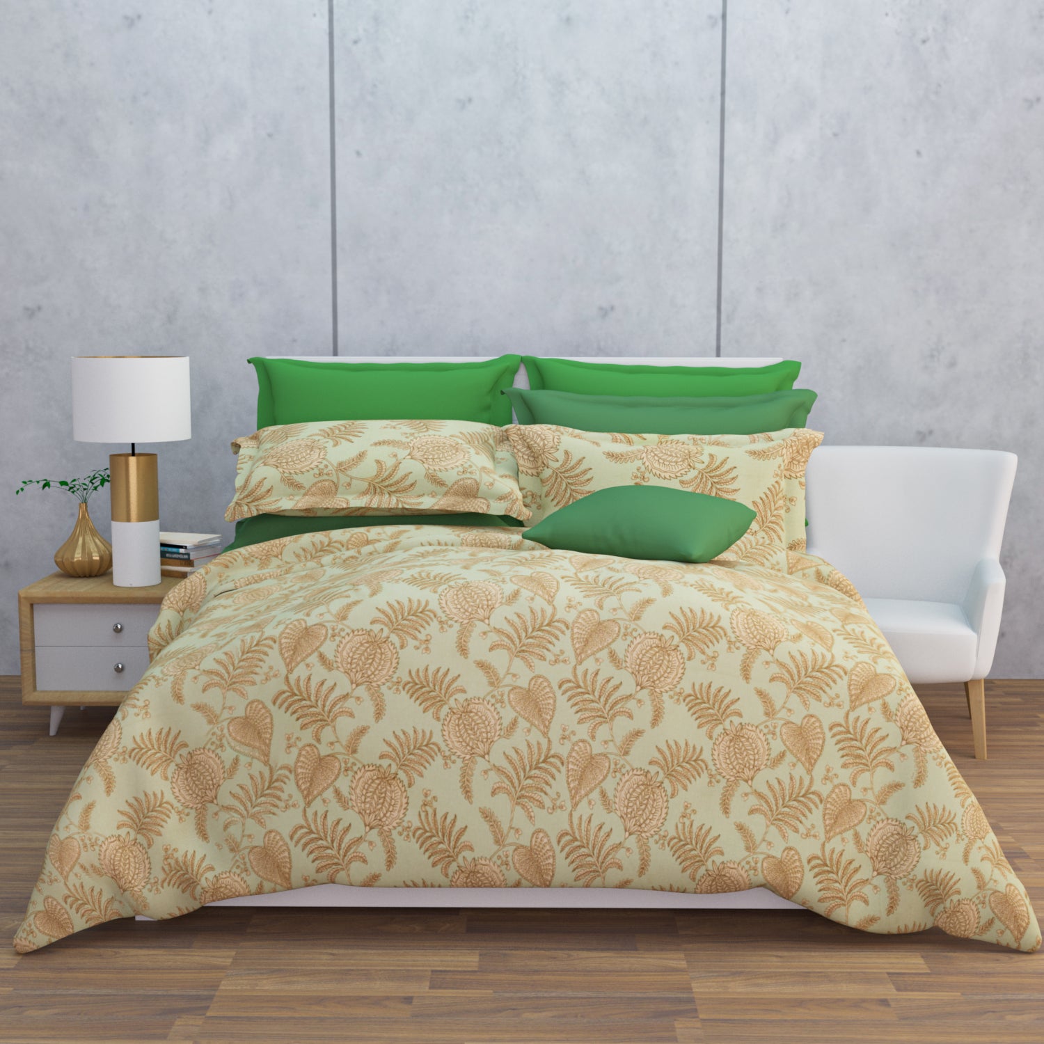 Sereen Cotton Bedsheet Set | Everyday Bedwear - Green