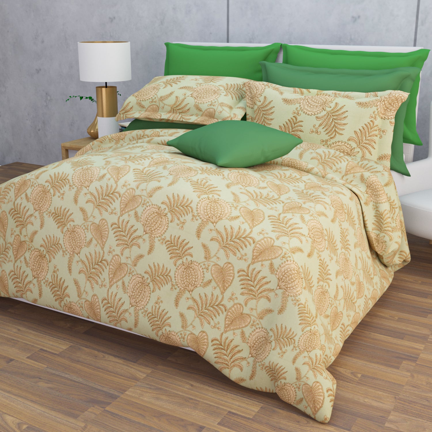 Sereen Cotton Bedsheet Set | Everyday Bedwear - Green