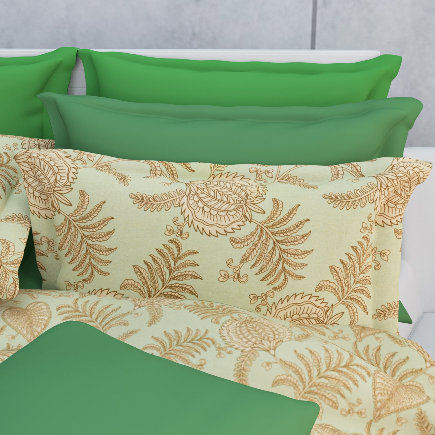 Sereen Cotton Bedsheet Set | Everyday Bedwear - Green