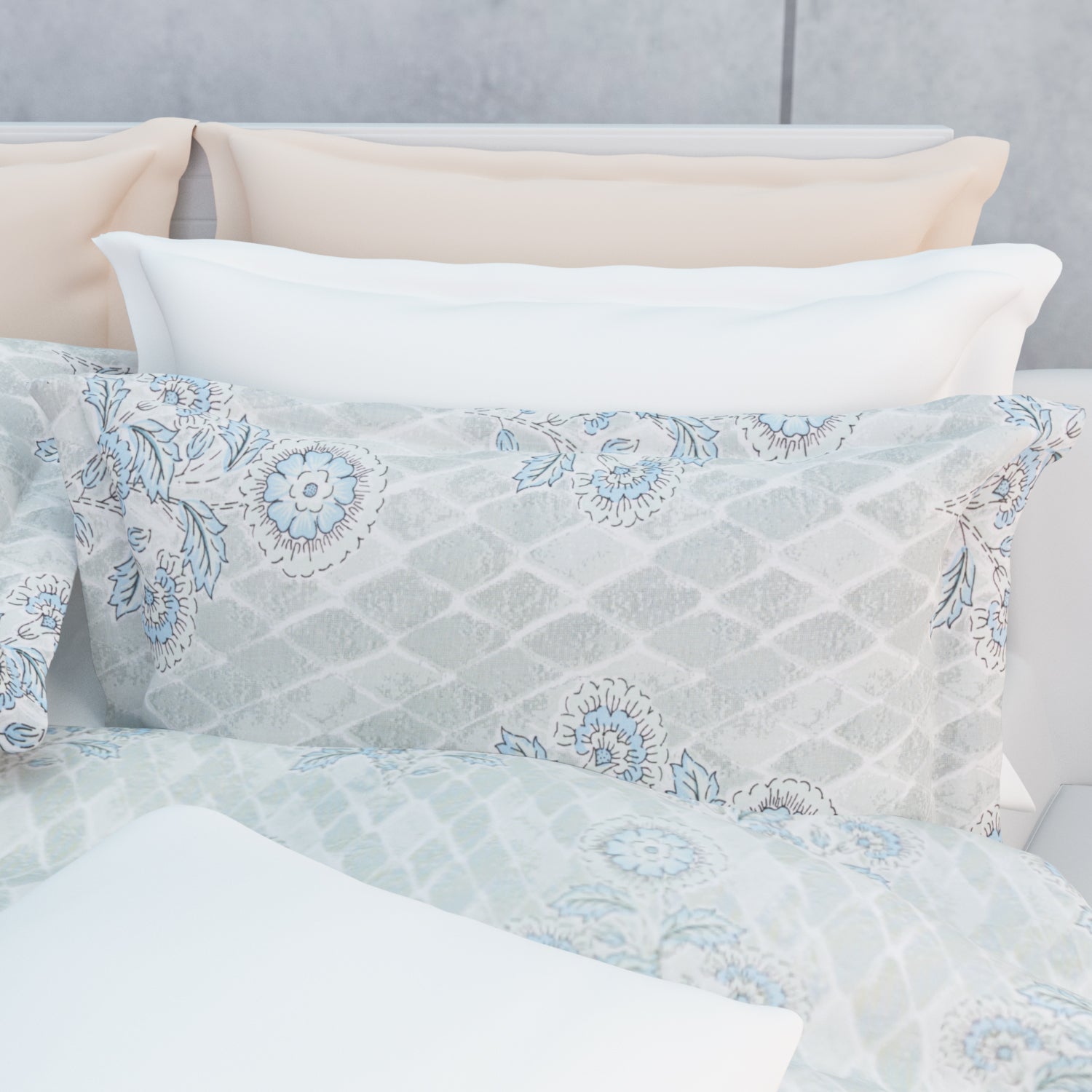 Nourah Cotton Bedsheet Set | Everyday Bedwear - Grey