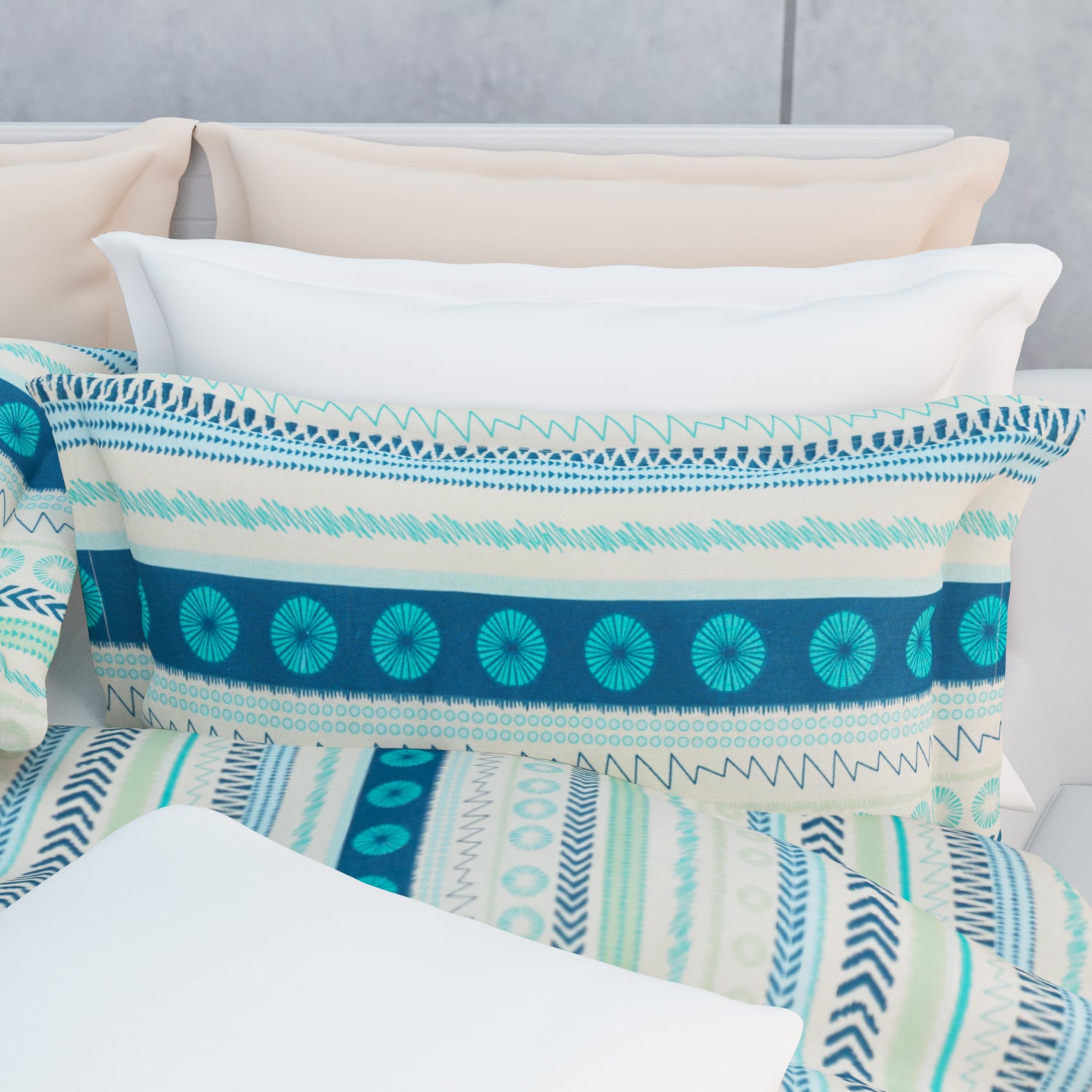 Tayra Cotton Bedsheet Set | Everyday Bedwear - Teal