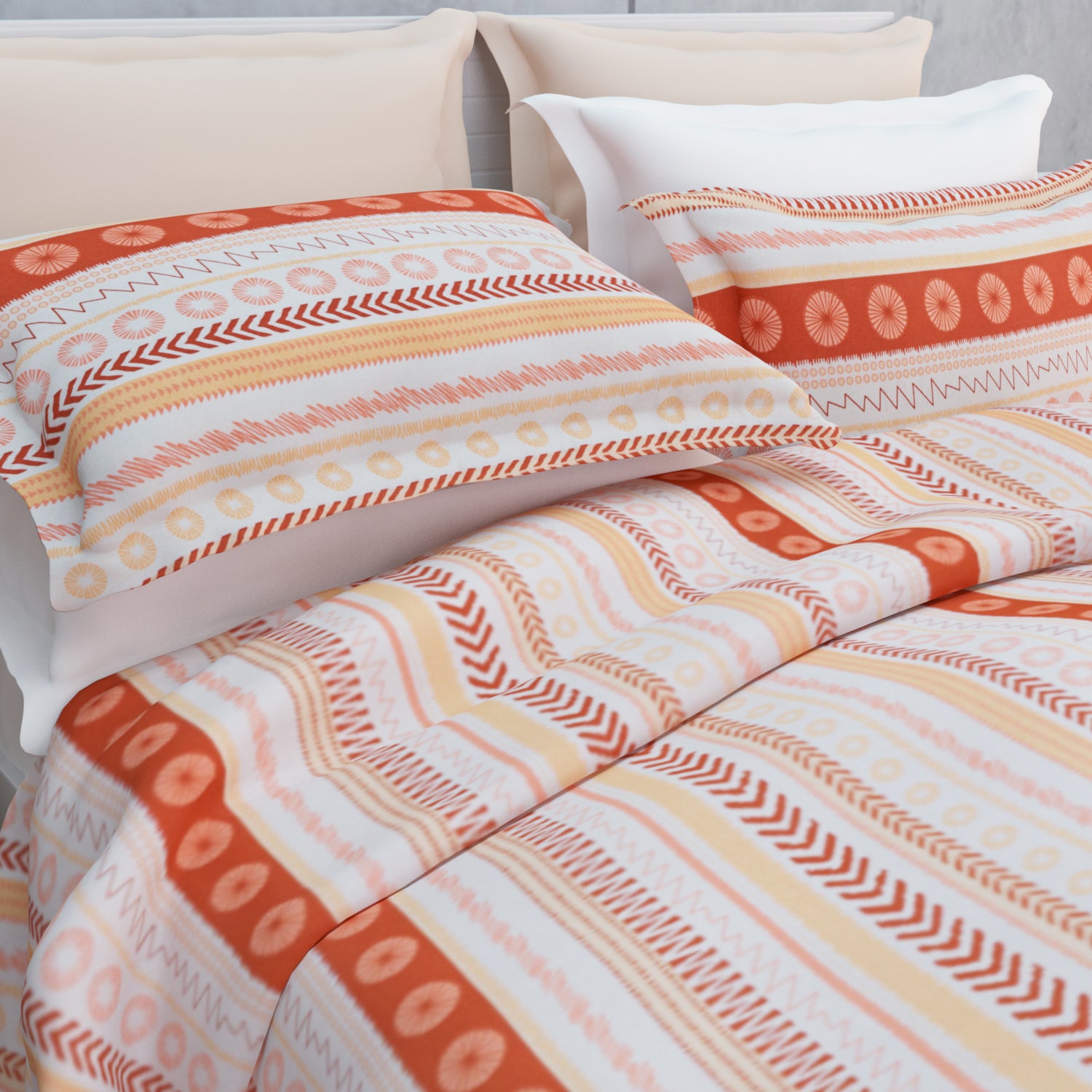 Tayra Cotton Bedsheet Set | Everyday Bedwear - Orange