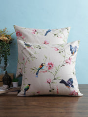 Vibgyor Cushion Cover Collection - Set of 2 - Robins - Cream
