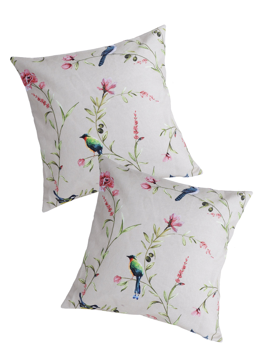 Vibgyor Cushion Cover Collection - Set of 2 - Robins - Cream