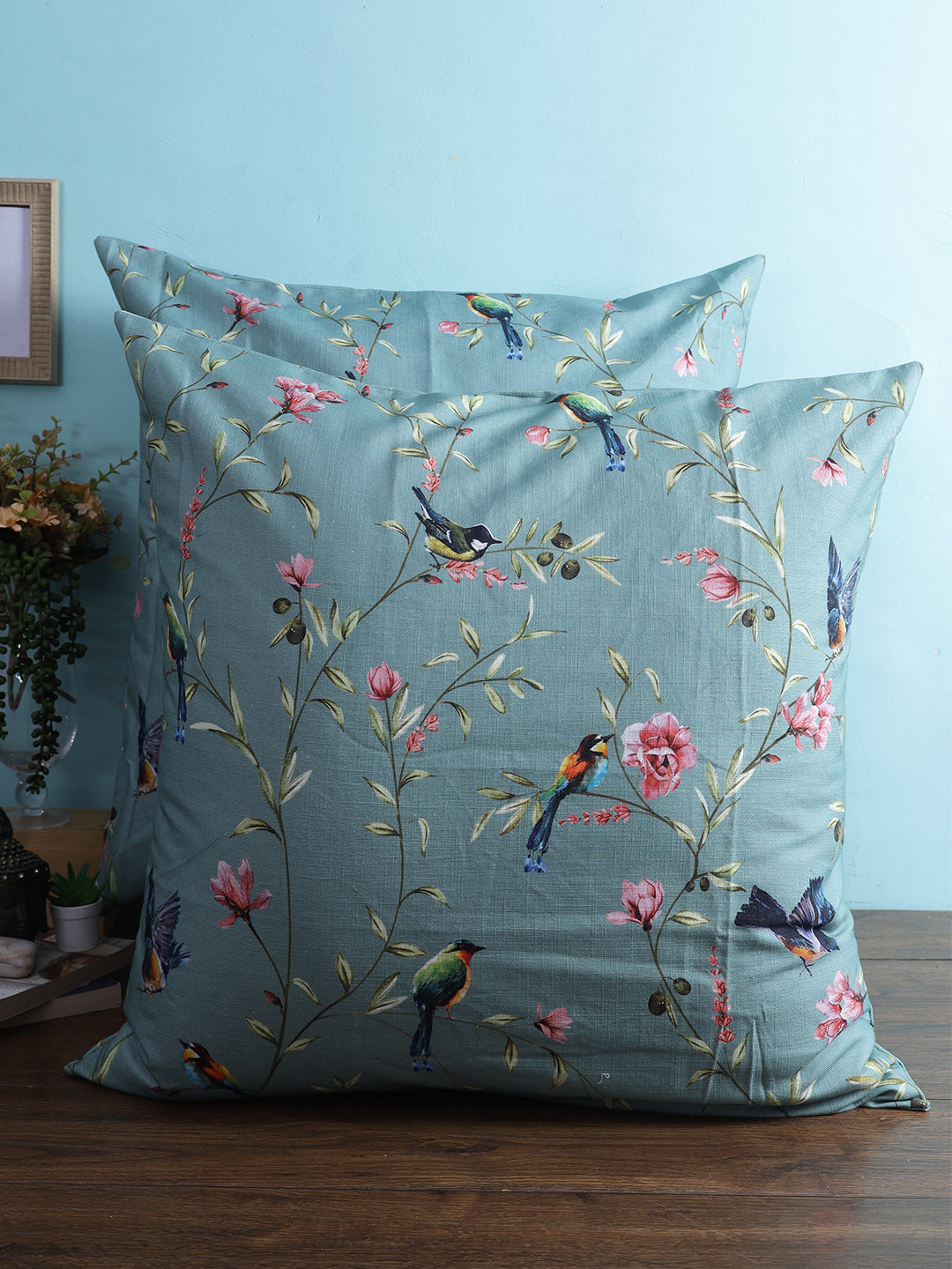 Vibgyor Cushion Cover Collection - Set of 2 - Robins - Green
