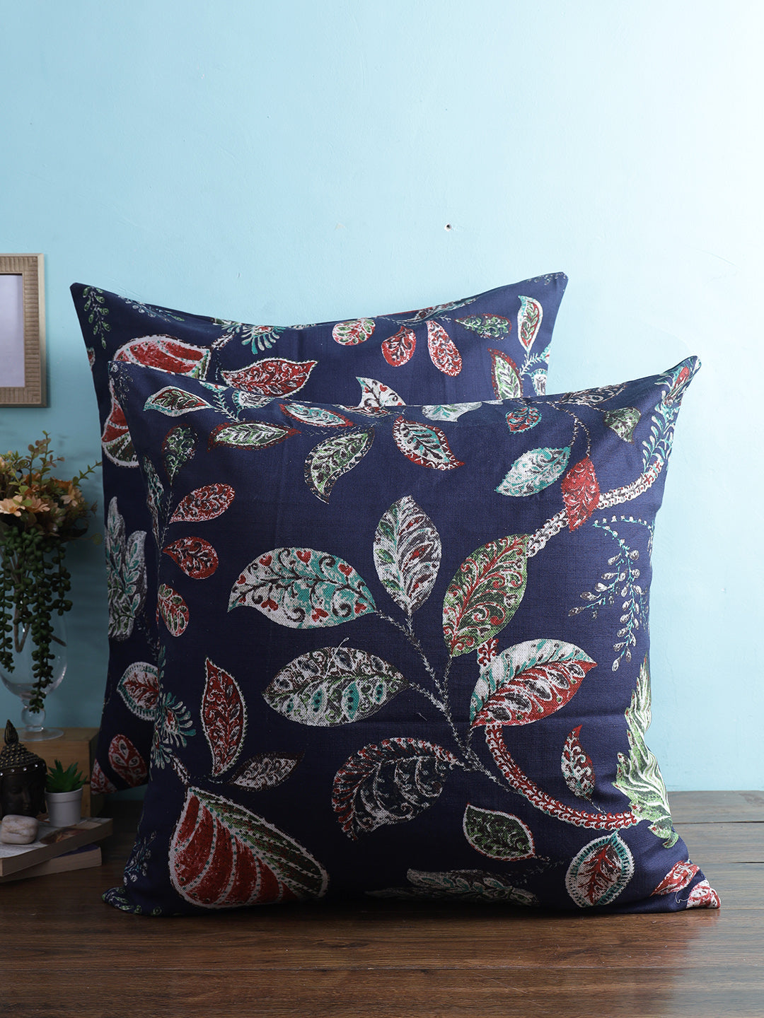 Vibgyor Cushion Cover Collection - Set of 2 - Dusky Leaf