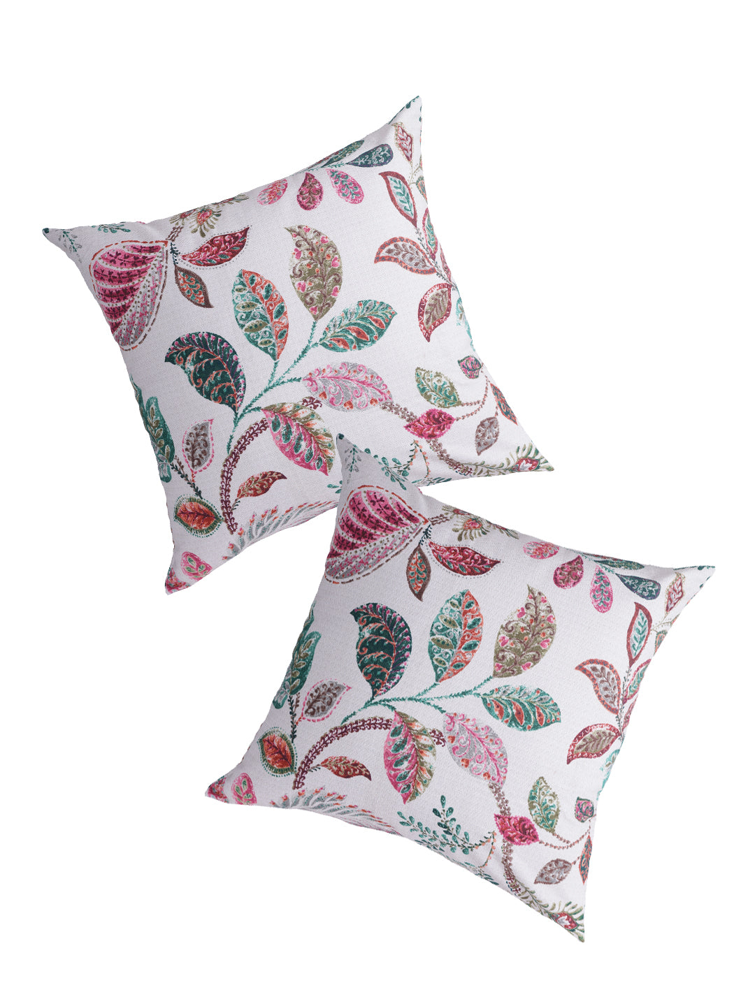 Vibgyor Cushion Cover Collection - Set of 2 - Rosy Leaf