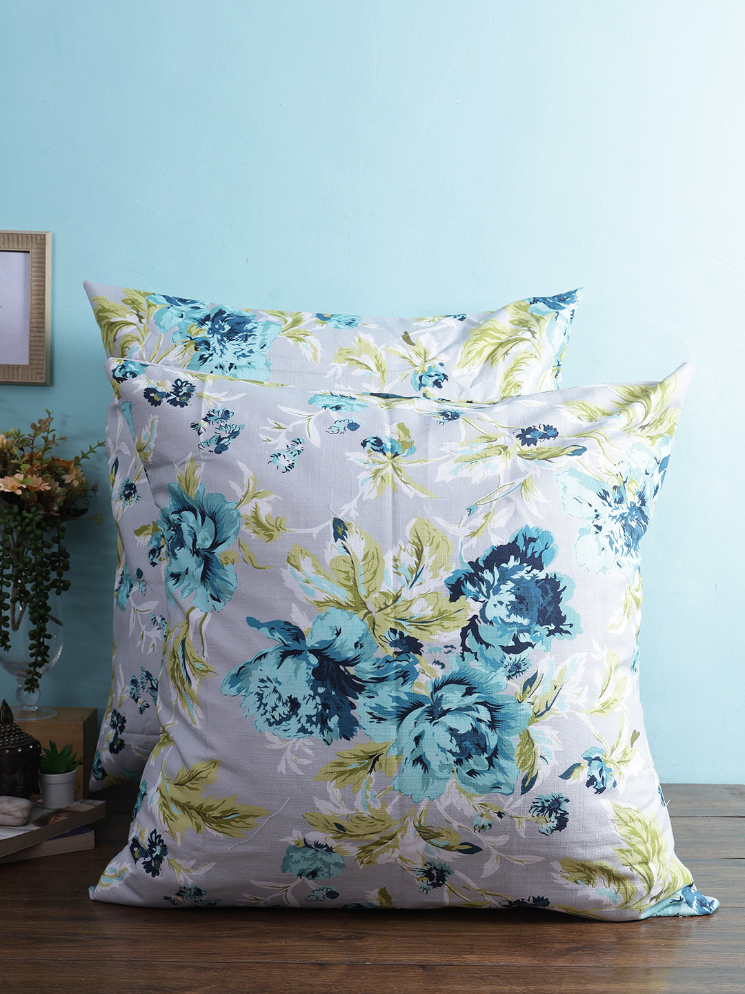 Vibgyor Cushion Cover Collection - Set of 2 - Teal Tulip